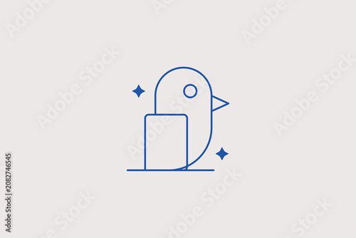 Vászonkép Bird profile line icon for pet shop