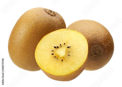 Fresh gold kiwifruit isolated