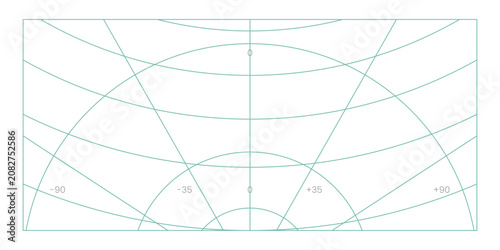 Cuadro en lienzo Star map grid projection with celestial coordinates
