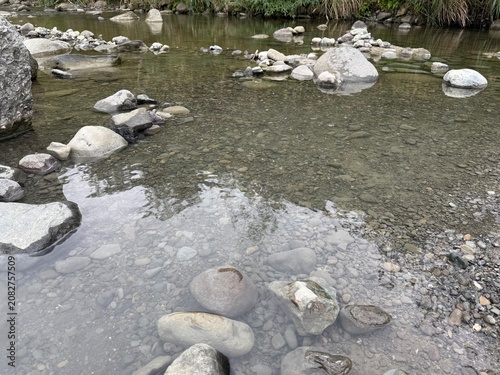 Clear River Water Flowing Over Rocks