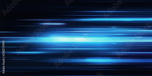 Photos Abstract blue light streaks across a dark background, creating a sense of speed and advanced technology