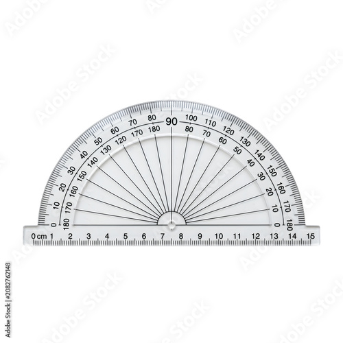 Transparent plastic protractor for school