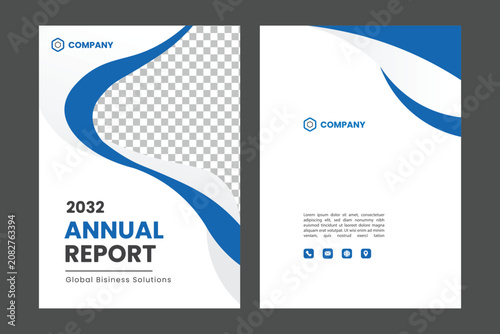 Billede på lærred Annual report cover design template, business brochure layout, corporate documen