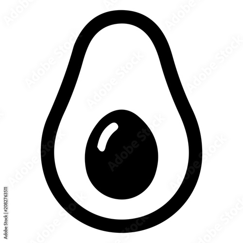 Half avocado with pit vector icon