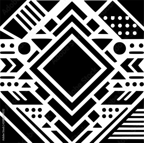 Abstract Geometric Tribal Diamond Pattern Vector