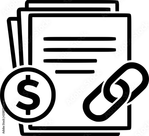 Payment Document Invoice Link Finance Icon Vector