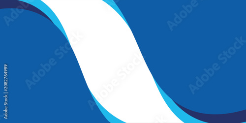 Abstract blue curve design vector banner