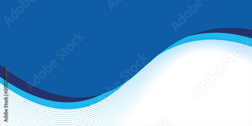 Abstract blue curve design vector banner