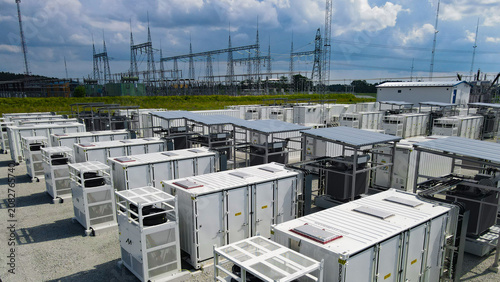 Cuadro en lienzo Large battery energy storage systems integrating with an electrical substation,