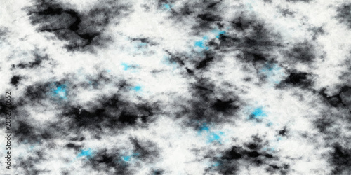 Bild auf Leinwand An abstract pattern resembling a cloudy sky with streaks of black and blue on a white background, evoking a sense of mystery and depth
