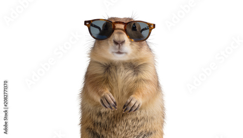 Canvastavla Prairie dog wearing sunglasses
