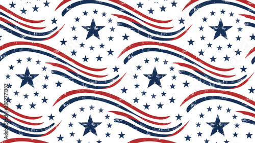 Vibrant 4th of July seamless Stars and Stripes Pattern for Day USA celebrations and patriotic events