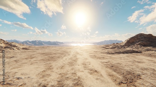 Vast arid desert landscape under a bright sun, representing extreme drought and the critical need for water conservation solutions.