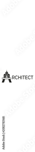 Konstfotografi Architect logo design incorporates a building silhouette into the letter A for a modern professional brand