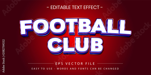 Принти на полотні Football Club Sports 3D Editable Text Effect