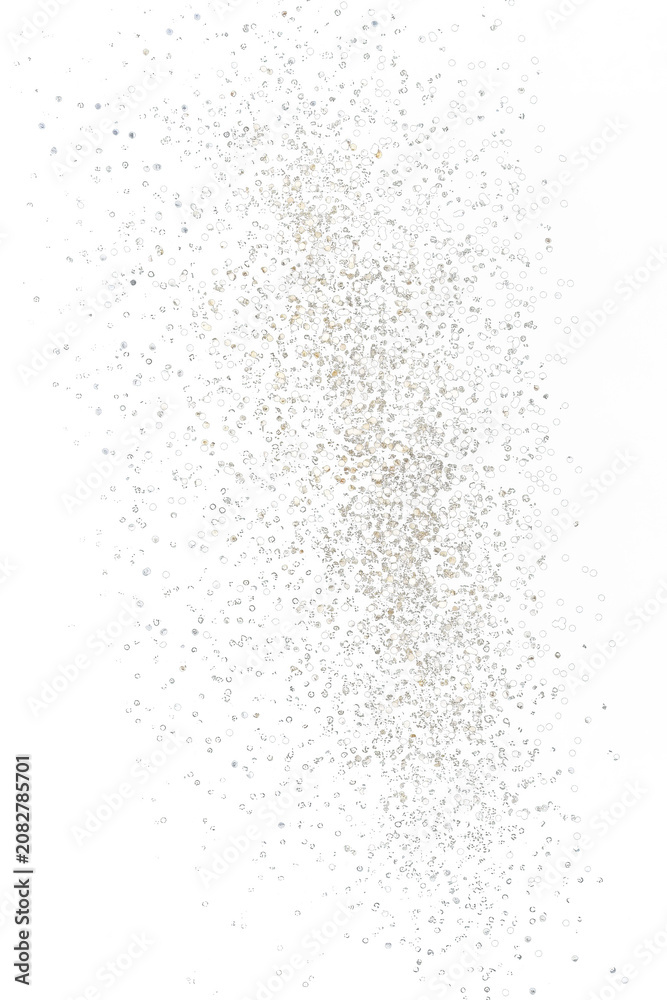 Obraz premium Abstract composition with dense, granular shapes in grayscale against black