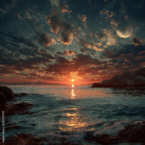 Sunrise over the sea