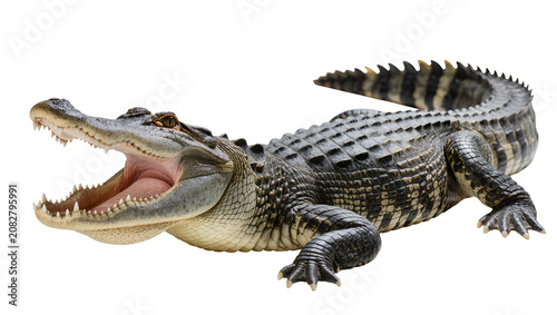 Photos Alligator with mouth open showing sharp teeth and pink interior