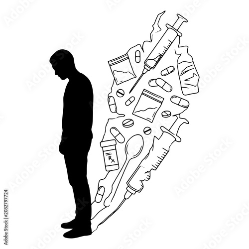 Minimalist Black and White Vector Illustration Concept of 