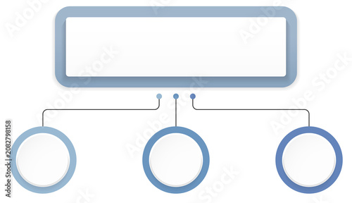 Flowchart infographic with central title box and three connected elements