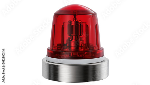 Εκτύπωση καμβά Red rotating beacon light with brushed metal base