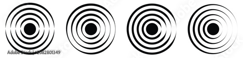 Foto Set of polar grids concentric circles