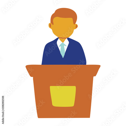 Political Speech and Leadership Podium Icon