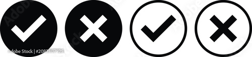 Fotografía check mark and cross mark icon set
