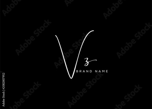 VZ letter beauty cursive handwriting logo. vector logo| abstract logo| minimalist logo| brand identity| calligraphy design.