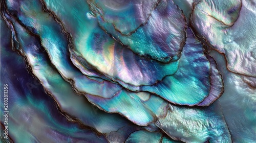 Abstract iridescent abalone shell texture background