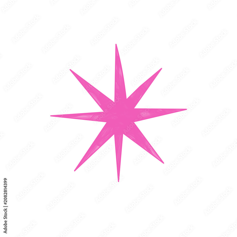 Fototapeta premium pink abstract star burst sparkle doodle element illustration star, sparkle, magic, cosmic, cute, and hand drawn scrapbook clip art