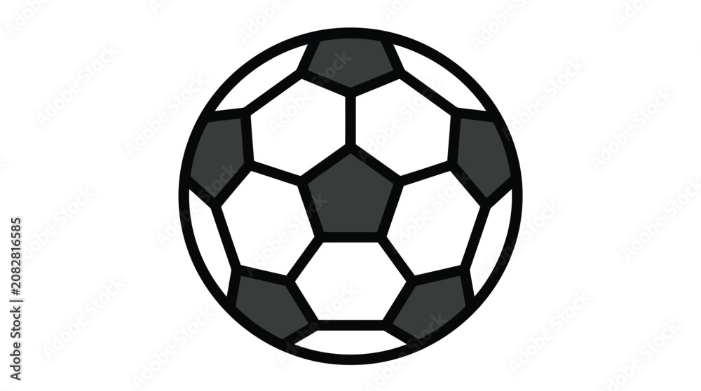 Naklejka premium Vector illustration of black and white soccer ball isolated on transparent background