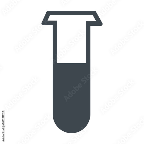 Test Tube Icon Symbol for Science Laboratory Research and Chemistry Experimentation