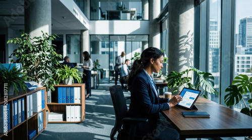 Modern Office Environment Inspires Productivity With Business Professionals