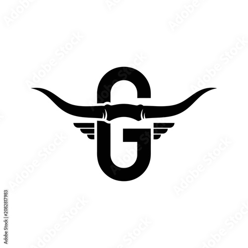 Εκτύπωση καμβά Black and white logo featuring stylized wings and a circular element above lette