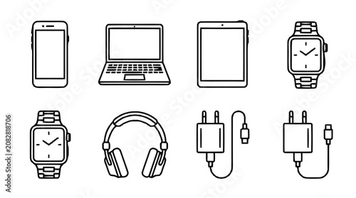 Obraz na płótnie A collection of various electronic devices and gadgets on display