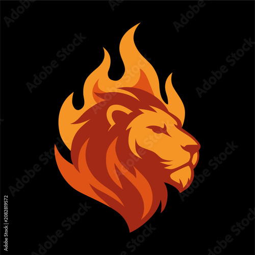 Flaming Lion Head Logo