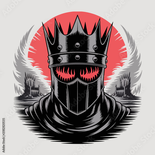 Knight wearing crown and armor.