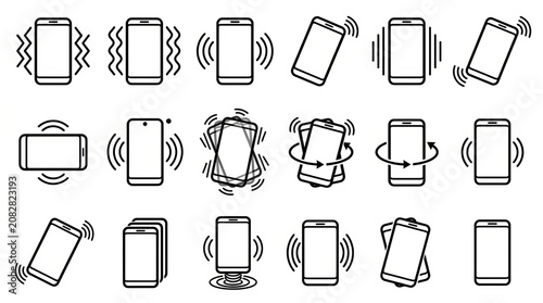 Collection of modern flat design icons representing various technology devices and connectivity.