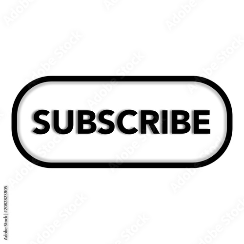 black and white Subscribe Button Icon 