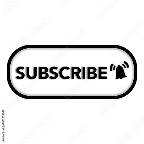 black and white Subscribe Button Icon 