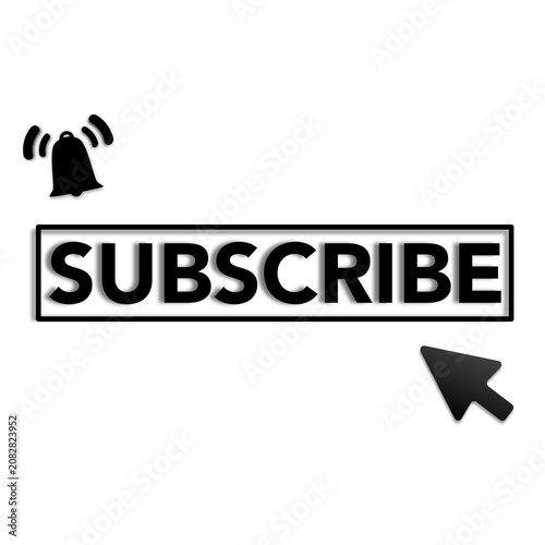 black and white Subscribe Button Icon 