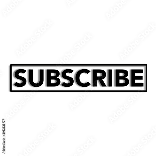 black and white Subscribe Button Icon 