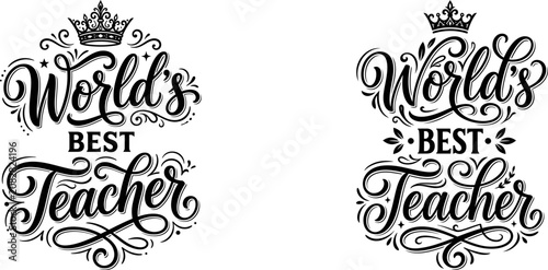 World's best teacher typography designs