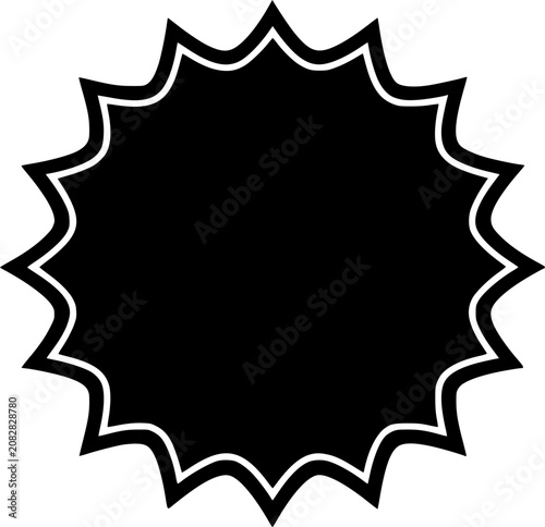 Black Starburst Sale Badge Label Icon Vector