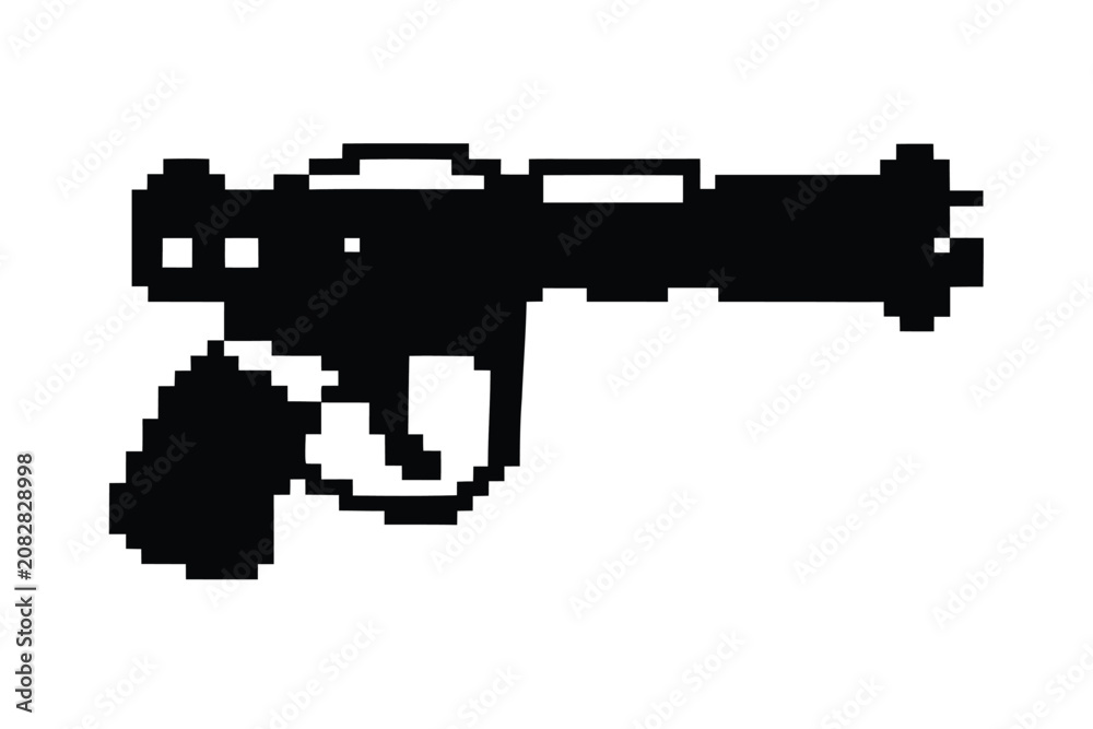 Ταπετσαρία Minimalist Black Pixel Flamethrower Vector Icon for UI/UX Design