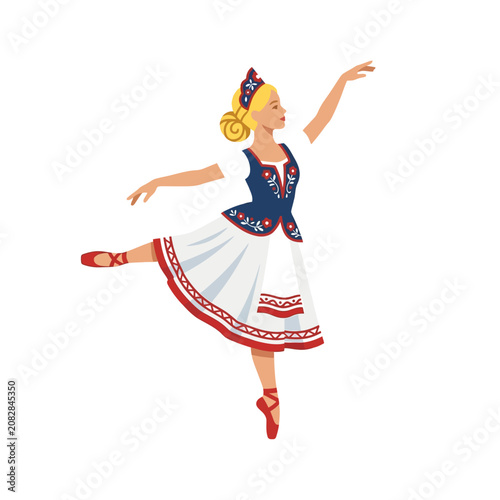 Woman in Traditional Folk Dance.