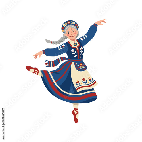 Woman in traditional dance costume.