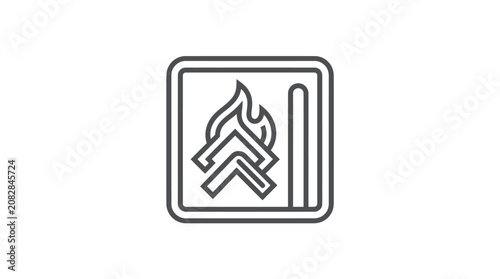 Εκτύπωση καμβά Matchbox with matches and flame icon.