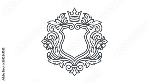 Cuadro en lienzo Ornate Crest Emblem Royal Crown Design.